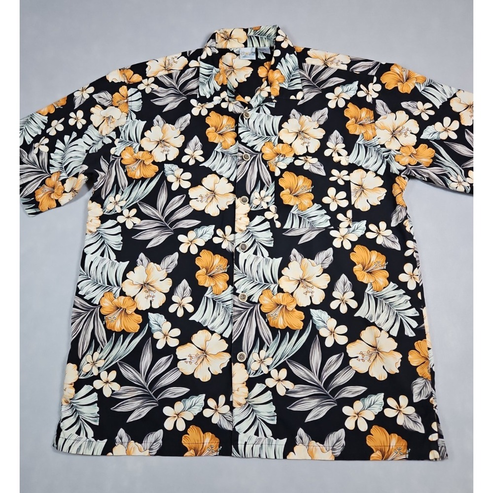OP Sport Mens Tropical Floral Button Up Shirt Size Large